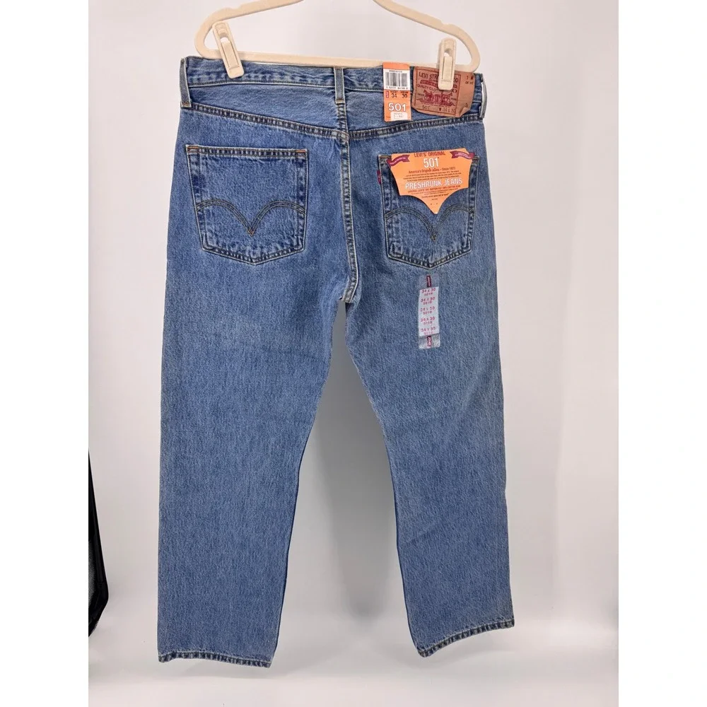 Vintage Levi's 501xx Dead Stock 34x30 Jeans Mens Button Fly Blue‎ New Bat Wing